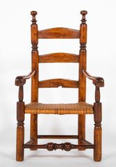 Rare American Pilgrim Child's Chair with Dramatic Finials