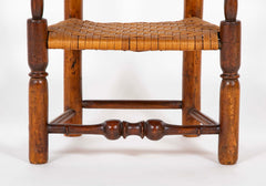 Rare American Pilgrim Child's Chair with Dramatic Finials