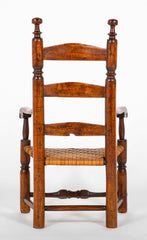 Rare American Pilgrim Child's Chair with Dramatic Finials