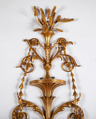 Important Pair of Late 19th Century Gilded Sconce Mirror Appliques