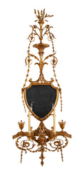 Important Pair of Late 19th Century Gilded Sconce Mirror Appliques