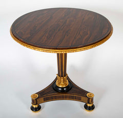 Regency Style Faux Grained Rosewood Pedestal Table