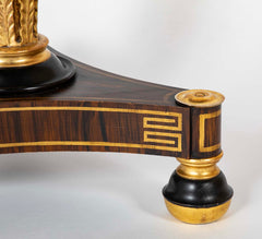 Regency Style Faux Grained Rosewood Pedestal Table