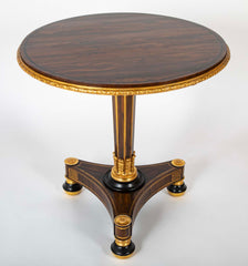 Regency Style Faux Grained Rosewood Pedestal Table