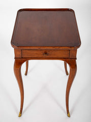 Rare Louis XV Mahogany Tray Top Single Drawer Side Table