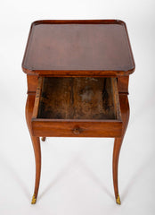 Rare Louis XV Mahogany Tray Top Single Drawer Side Table