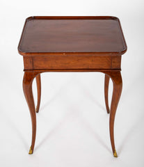 Rare Louis XV Mahogany Tray Top Single Drawer Side Table