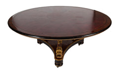 Classical Regency Center Table with Triple Gilt Carved Dolphin Base