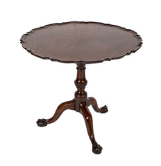 An 18th Century Mahogany Pie Crust Birdcage Tilt & Turn Table