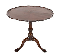 An 18th Century Mahogany Pie Crust Birdcage Tilt & Turn Table