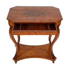 Continental Neo-Classic Side Table with Marquetry Inset Top