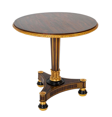 Regency Style Faux Grained Rosewood Pedestal Table