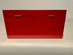 Chinese Red Lacquered Box With Brass Mounts, Mid 20th Century