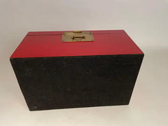 Chinese Red Lacquered Box With Brass Mounts, Mid 20th Century