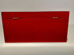 Chinese Red Lacquered Box With Brass Mounts, Mid 20th Century