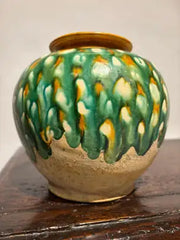 Chinese Tang Dynasty Sancai Glazed Ceramic Jar