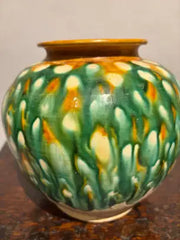 Chinese Tang Dynasty Sancai Glazed Ceramic Jar