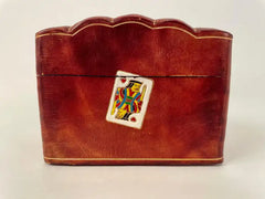 Mid-20th Century Italian Leather Playing Card Case