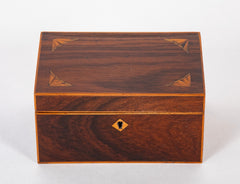 19th Century English Regency Mahogany Box with Satinwood Inlay