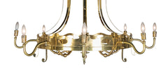 French Brass Eight Light Chandelier with Fleur de Lis