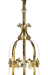 French Brass Eight Light Chandelier with Fleur de Lis