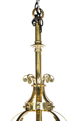 French Brass Eight Light Chandelier with Fleur de Lis