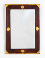 Regency Style Rosewood Mirror Frame with Brass Inlay