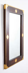 Regency Style Rosewood Mirror Frame with Brass Inlay