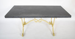 Dorothy Draper Steel Top Table on Wrought Iron Base with Original Paint