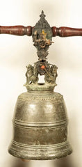 19th Century Burmese Bronze Temple Bell with Stand