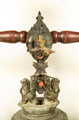 19th Century Burmese Bronze Temple Bell with Stand