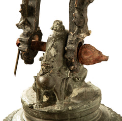 19th Century Burmese Bronze Temple Bell with Stand