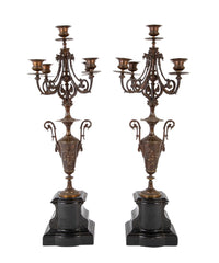 Pair of Mid 19th Century Ornate Metal French Candelabra