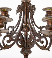 Pair of Mid 19th Century Ornate Metal French Candelabra