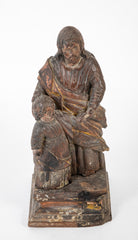 18th Century Carved Wood Sculpture of Jesus and Child