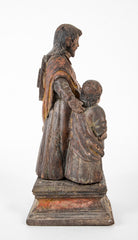 18th Century Carved Wood Sculpture of Jesus and Child