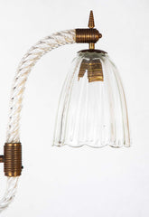 Italian Murano Glass Two Light Pendant Light Fixture