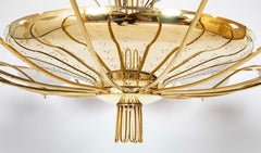 Lightolier for Paavo Tynell Brass Chandelier