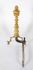 Early 20th Century Polished Brass Andirons