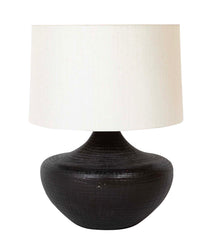 Large Black Pottery Table Lamp