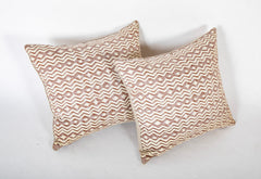 A Pair of Fortuny ITZA Pattern Pillows with Wool Backing     Also Priced Individually