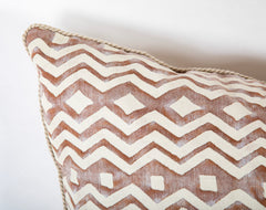 A Pair of Fortuny ITZA Pattern Pillows with Wool Backing     Also Priced Individually