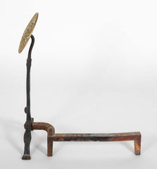 Quality Pair of W. L. Loth Brass and Wrought Iron Andirons