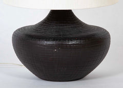 Large Black Pottery Table Lamp