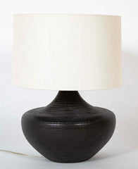 Large Black Pottery Table Lamp