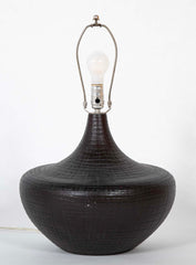 Large Black Pottery Table Lamp