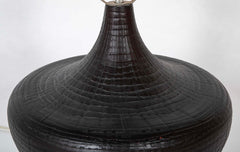 Large Black Pottery Table Lamp