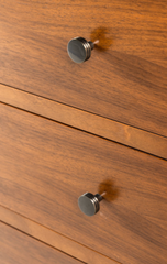 A Custom Walnut and Bronze Credenza