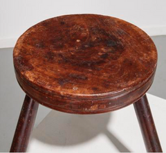 A Tripod Carved Wood Milking Stool