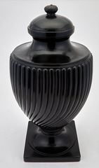 A Faux Marble Regency Style Black Urn